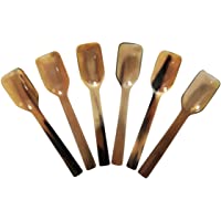 Marycrafts Juego De 6 Cuchara De Cuerno De Búfalo Para Caviar Huevos Pescado